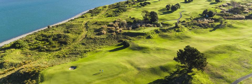 Aerial shot of Ohope Golf course