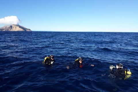 Divers near Whakaari/White island