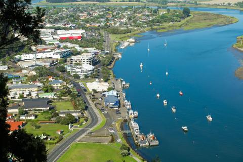 Looking out over Whakatane town