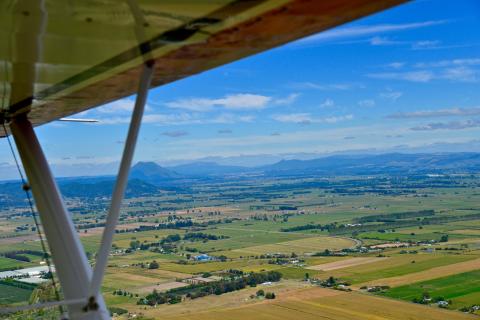 Whakatane plains from the air