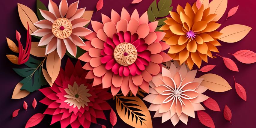 Colourful craft flowers