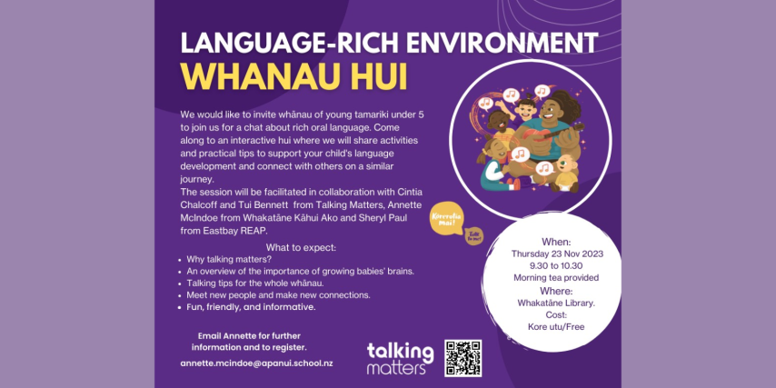 Language-Rich Environments Whānau hui