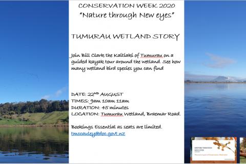 Join Bill Clark the kaitiaki of Tumurau on a guided kayak tour around the wetland. See how many wetland bird species you can find