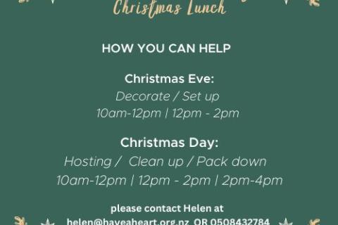 The Whakatāne Community Christmas Lunch how to help